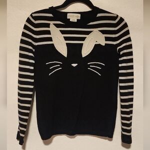 Kate Spade Black and White Striped Bunny Sweater